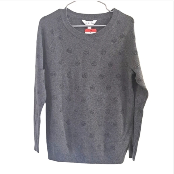 Leo & Nicole Gray Polka Dot Sweater Pullover Size Medium - Picture 8 of 9